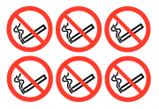 No Smoking Symbol Labels