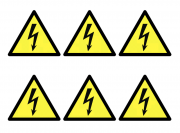 Electricity Hazard Symbol Labels