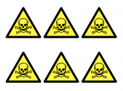 Warning Toxic Materials Symbol Labels