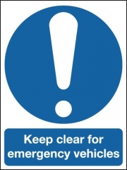 Keep Clear For Emergency Vehicles Mandatory Signs