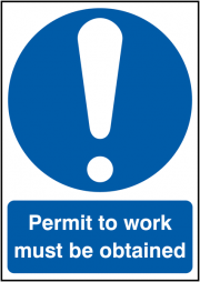 Permit To Work Must Be Obtained Symbol Signs