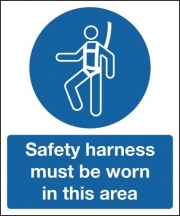 Safety Harness Must Be Worn In This Area Signs