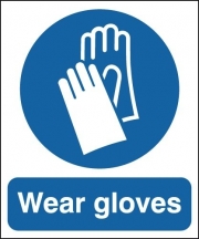 Wear Gloves Polycarbonate Signs
