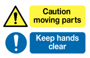Caution Moving Parts Keep Hands Clear Vinyl Labels
