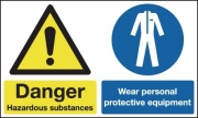 Danger Hazardous Substances Wear PPE Signs