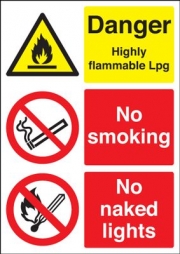 Danger Highly Flammable LPG Aluminium Sign