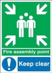 Fire Assembly Point Keep Clear Aluminium Sign