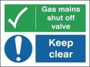 Gas Mains Shut Off Valve Keep Clear Signs