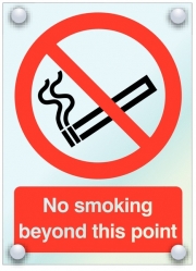 No Smoking Beyond This Point Acrylic Signs