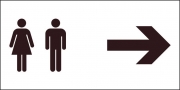 Unisex Toilets Arrow Right Signs