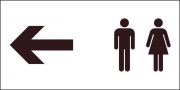 Unisex Toilets With Arrow Left Sign