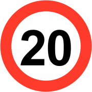 20 MPH Maximum Speed RA1 Rigid Plastic Traffic Signs