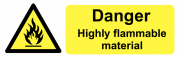 Danger Highly Flammable Material On The Spot Labels