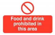 Food and Drink Prohibited In This Area labels