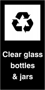 Clear Glass Bottles and Jars Recycling Labels