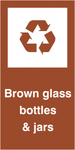 Brown Glass Bottles And Jars Recycling Labels