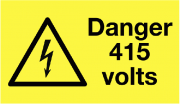 Danger 415 Volts Rolls Of Labels
