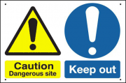 Caution Dangerous Site Keep Out Vandal Resistant Sign