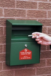 Textured Green Wall Mounted Cigarette Disposal Bin