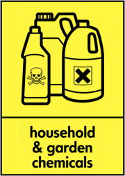 Household And Garden Chemicals Waste Recycling Signs