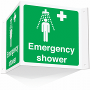 Emergency Shower Projecting 3D Signs