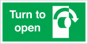 Turn Clockwise To Open Signs