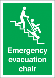 Emergency Evacuation Chair Signs