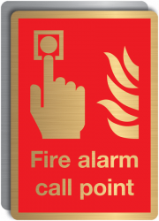 Fire Alarm Call Point Brass Sign