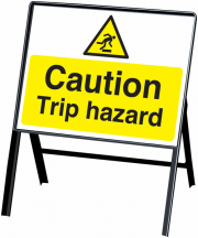 Caution Trip Hazard Stanchion Sign