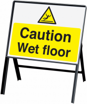 Caution Wet Floor Stanchion Sign