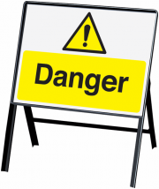 Danger Stanchion Hazard Warning Sign