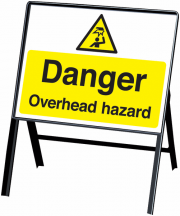 Danger Overhead Hazard Stanchion Signs