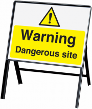 Warning Dangerous Site Stanchion Sign