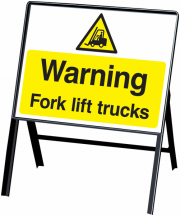 Warning Forklift Trucks Stanchion Sign