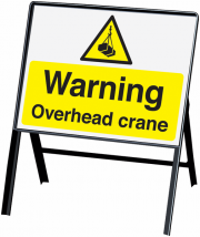 Warning Overhead Crane Stanchion Sign