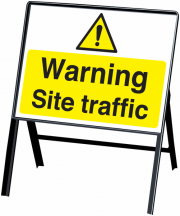 Warning Site Traffic Stanchion Sign