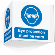 Eye Protection Must Be Worn Projecting 3D Signs
