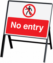 No Entry Stanchion Signs