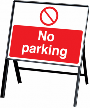 No Parking Stanchion Sign
