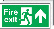 Fire Exit Arrow Up 6 Pack Signs