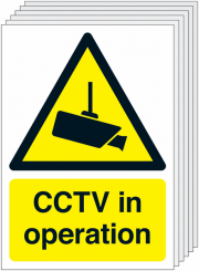 CCTV In Operation Pack Of 6 Signs