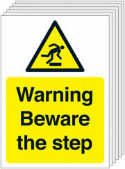 Warning Beware Of Step 6 Pack Signs