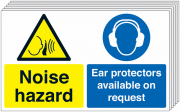 Pack Of 6 Noise Hazard Ear protectors Available On Request Signs