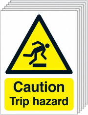 Pack Of 6 Caution Trip Hazard Signs