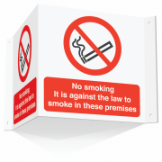 No Smoking On These Premises Projecting 3D Signs