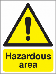 Caution Hazardous Area Reflective Signs