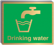 Drinking Water Brass Material Sign