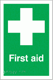 First Aid Tactile And Braille Sign