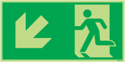 Nite-Glo Exit Arrow Down Left Symbol Sign