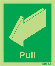 Pull And Reversed Arrow Nite-Glo Signs